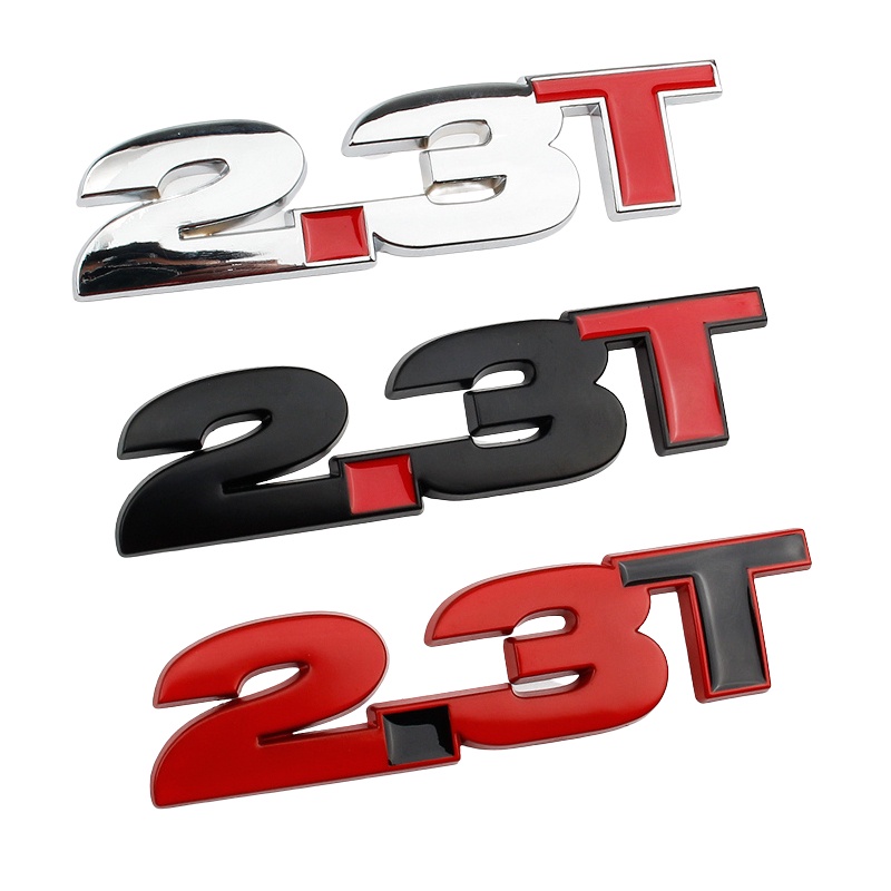 1 3D Metal Car Sticker 2.3T Emblem Badge Decals side label tail label