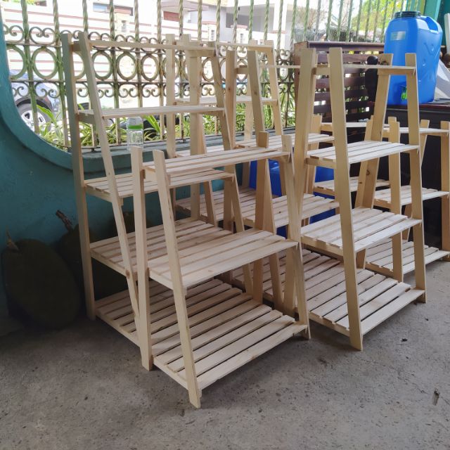 Wooden plant rack palochina 3Layers racks (disassemble) Shopee