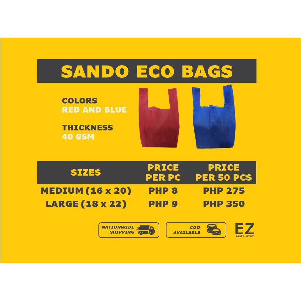 Eco Bag Sando Eco Bag (50 pcs) Shopee Philippines