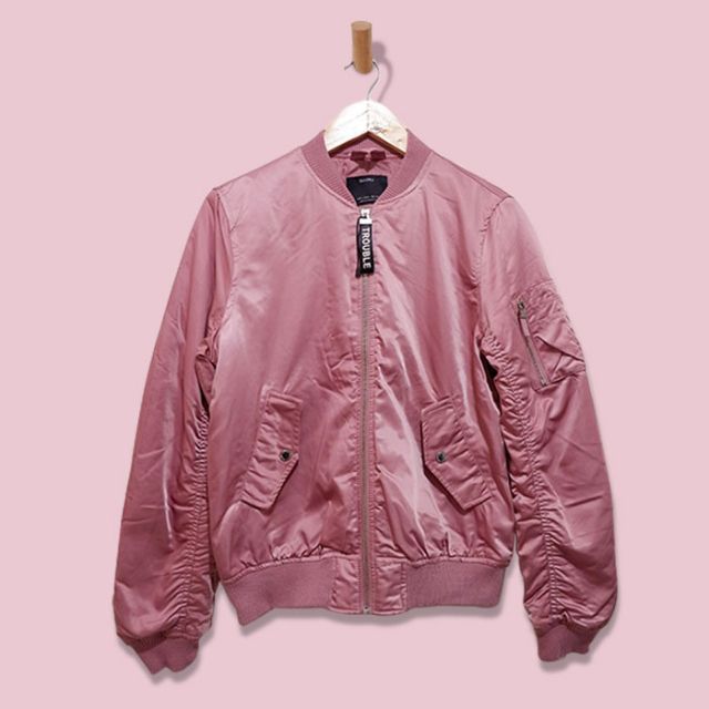 Bershka Pink Bomber Jacket Shopee Philippines