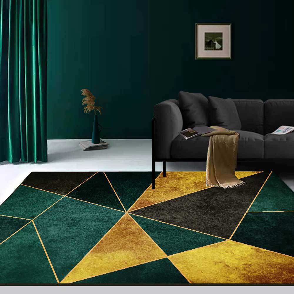Fashionable Modern Light Luxury Dark Green Gold Triangle