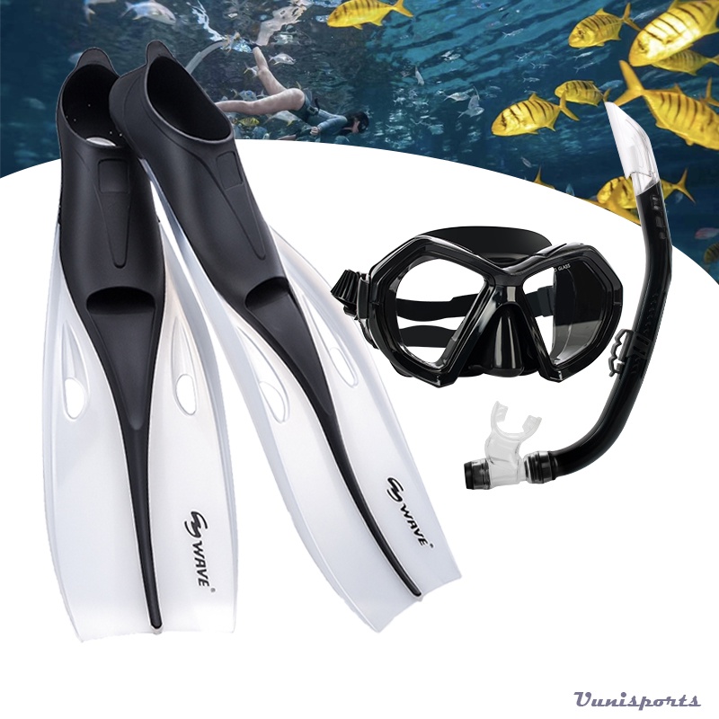 Adult diving mask snorkel fin set highdefinition tempered glass mask