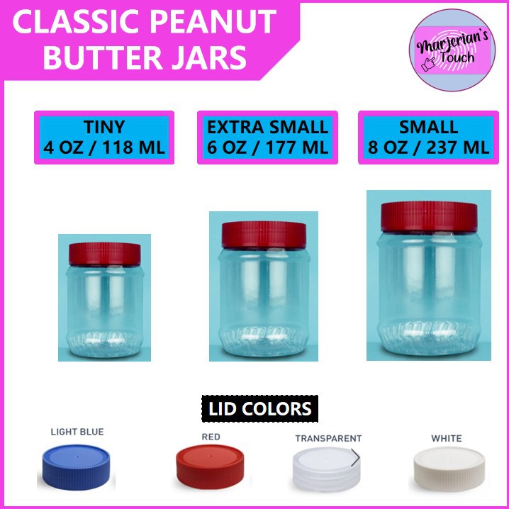 CLEAR CLASSIC PEANUT BUTTER JARS (PLASTIC) Shopee Philippines