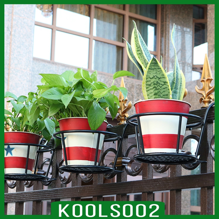COD Stocked[KOOLSOO2] Iron Hanging Railing Planter Flower