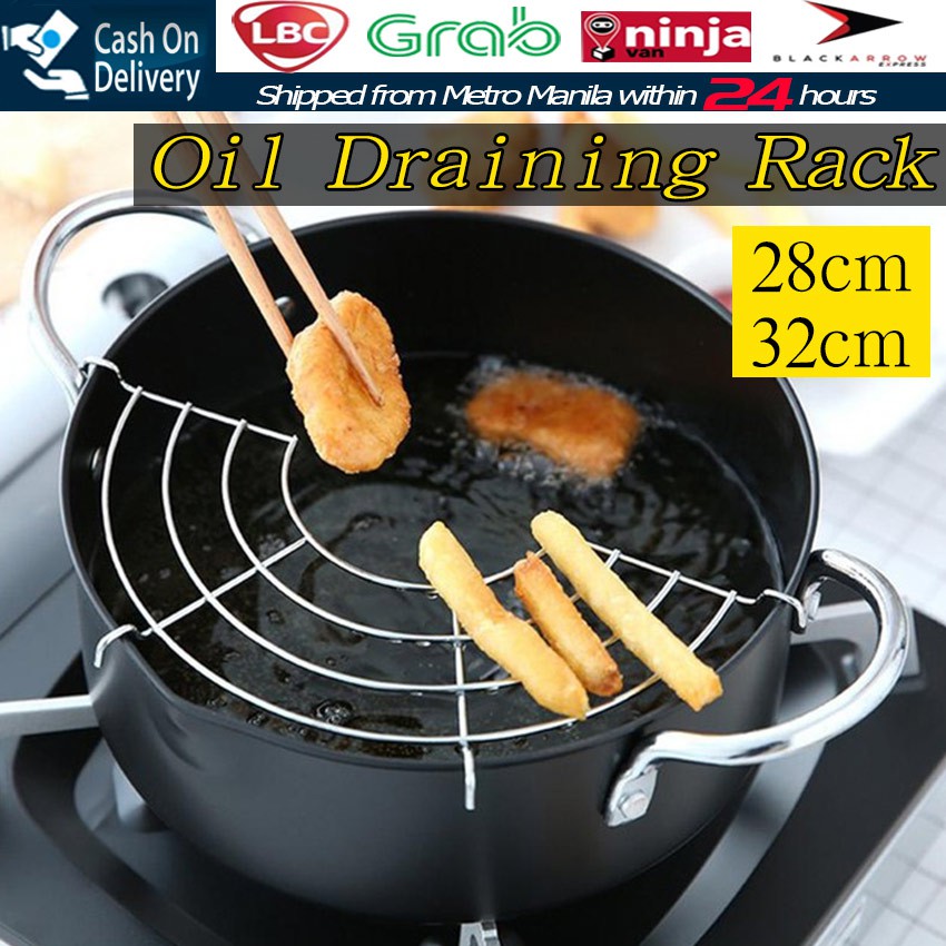 Stainless Steel Oil Draining Rack Pot Steamer Frying Tray Oil Drain Rack Steamer Rack Shopee