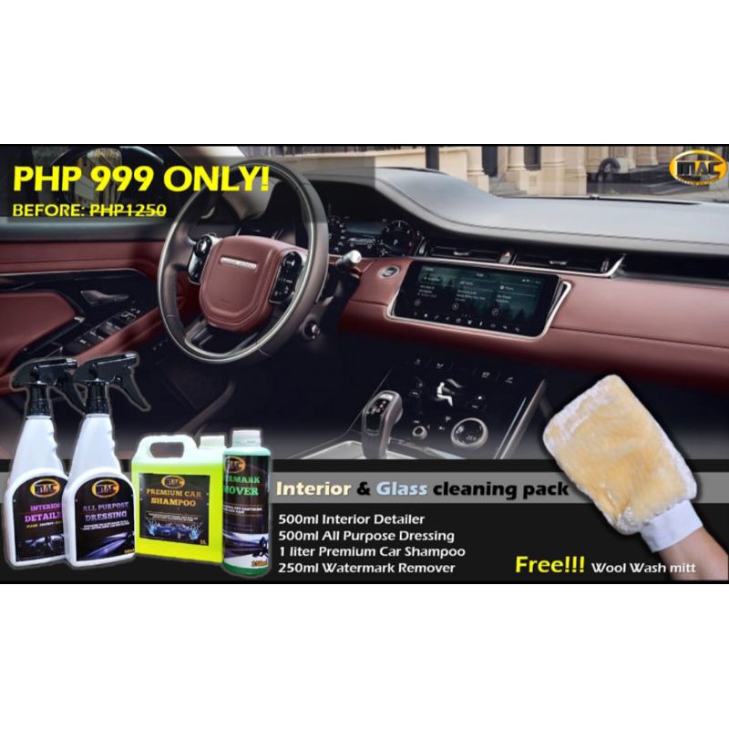MAC Car Interior & Glass Cleaner Pack Interior Detailer, All Purpose