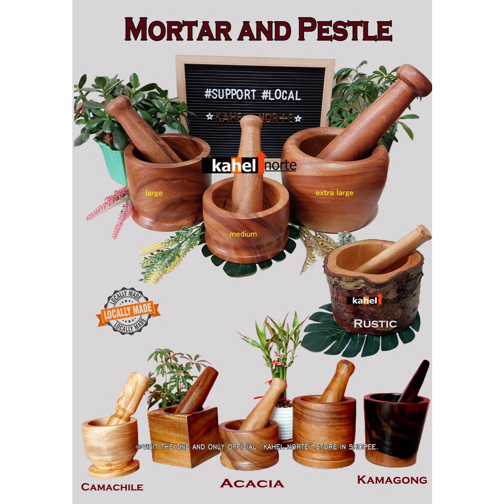 Wooden Dikdikan Mortar and pestle made of Kamagong, Acacia wood
