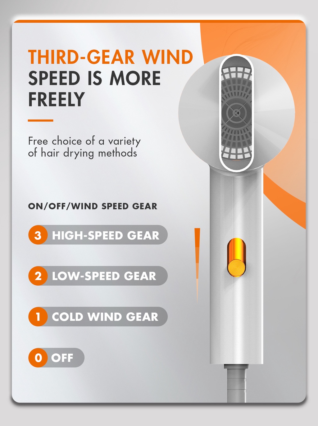 Gaabor Hair Dryer Portable Hair Care Quick Dry Salon Small hair blower