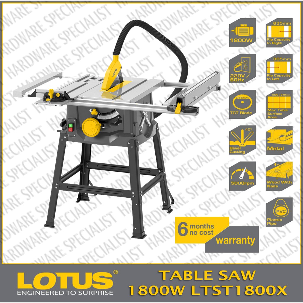 Lotus Table Saw 1800W LTST1800X Original Authentic Shopee Philippines