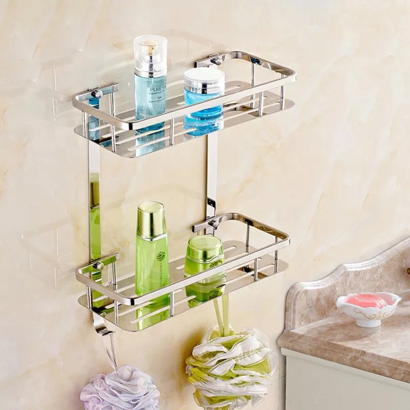 Corner Shower Shelf Bathroom Shampoo Holder Kitchen Storage Rack