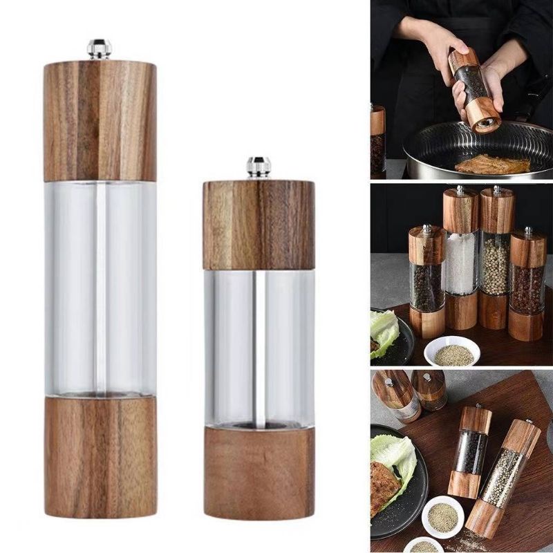 Portable Wood Salt Pepper Grinder Coffee Bean Shaker Kitchen Shopee