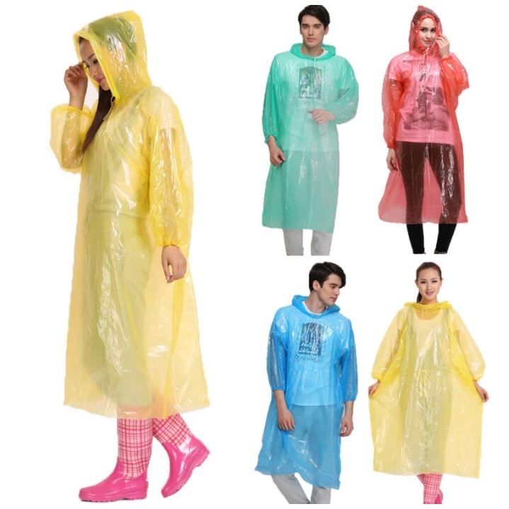 Disposable Raincoat UNISEX Disposable Adult Waterproof Rain Coat with