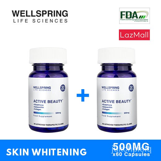 2 in 1 Promo Pack Wellspring Active Beauty 500mg Collagen Gluta