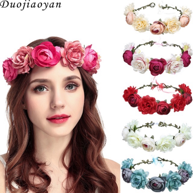 Flower crown old rose for Flower girl Bridesmaid Party