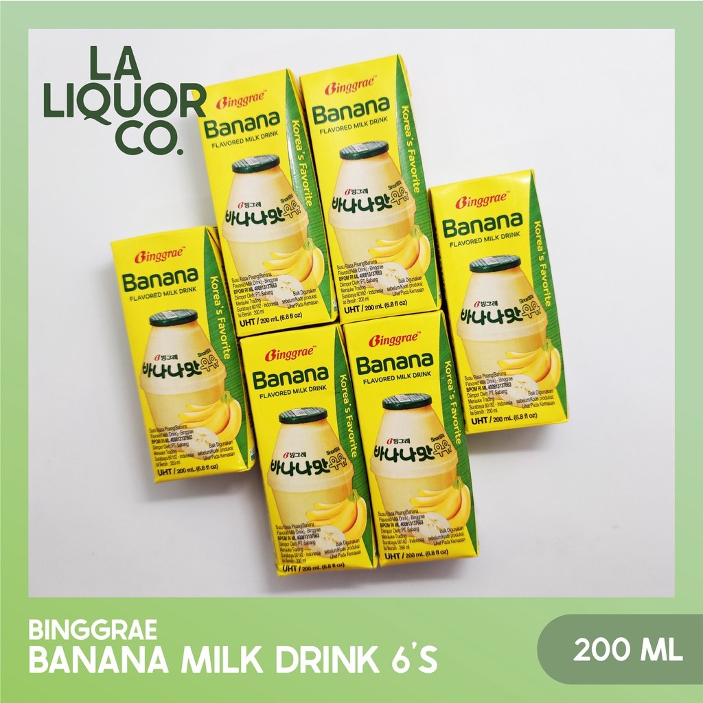 (Pack of 6) Binggrae Banana Flavored Milk Drink LA Liquor Co