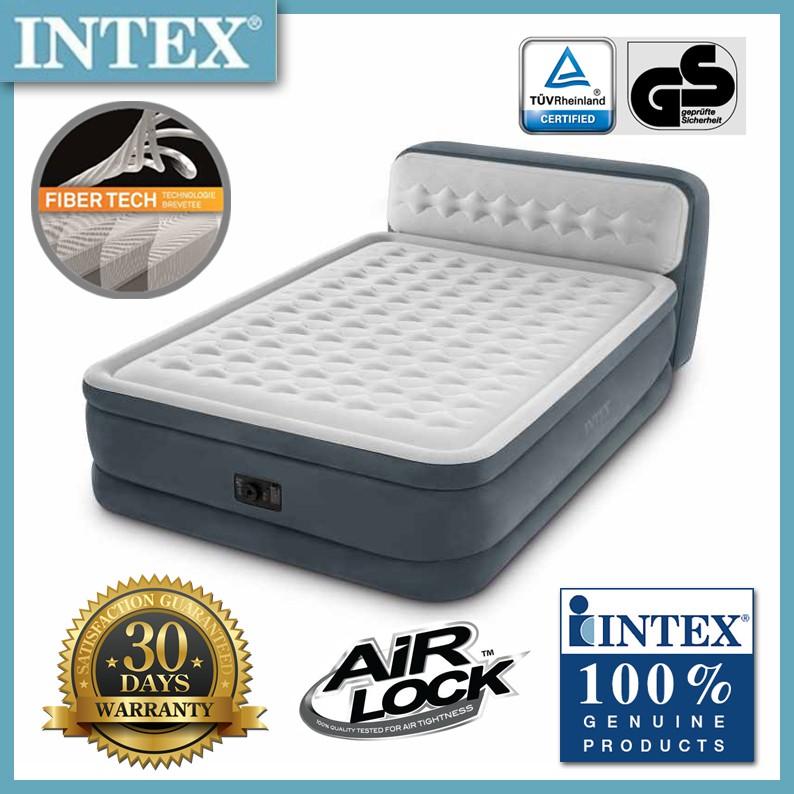 Intex 64448 Kingsize Airbed With Headboard Ultra Plush Shopee