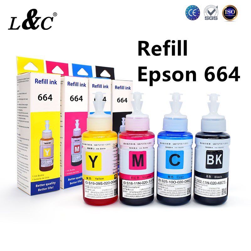 EPSON BLACK PREMIUM INK Refill T664 for Epson L100 L101 L110 L120 L130