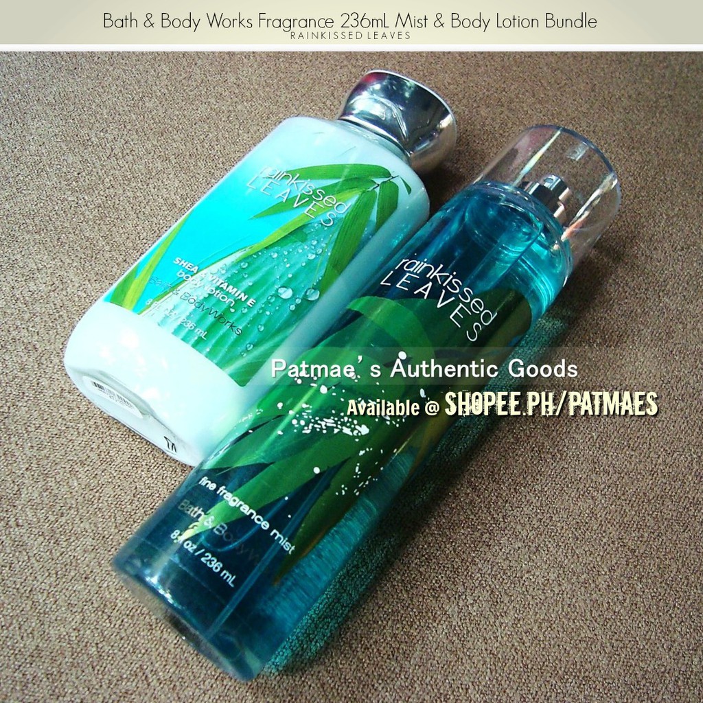 Bundle Bath & Body Works Mist and Lotion Rainkissed Leaves Shopee