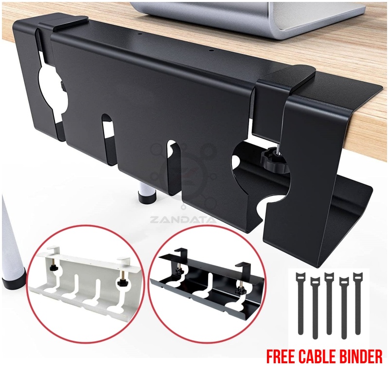 *NEW* No Drilling Under Desk Cable Management Tray CClamp Wire