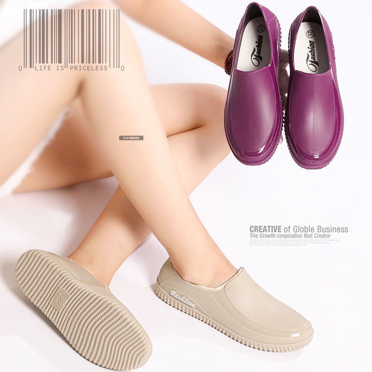 Water Shoes Ladies Low Top Rain Boots Short Rain Boots Waterproof Water