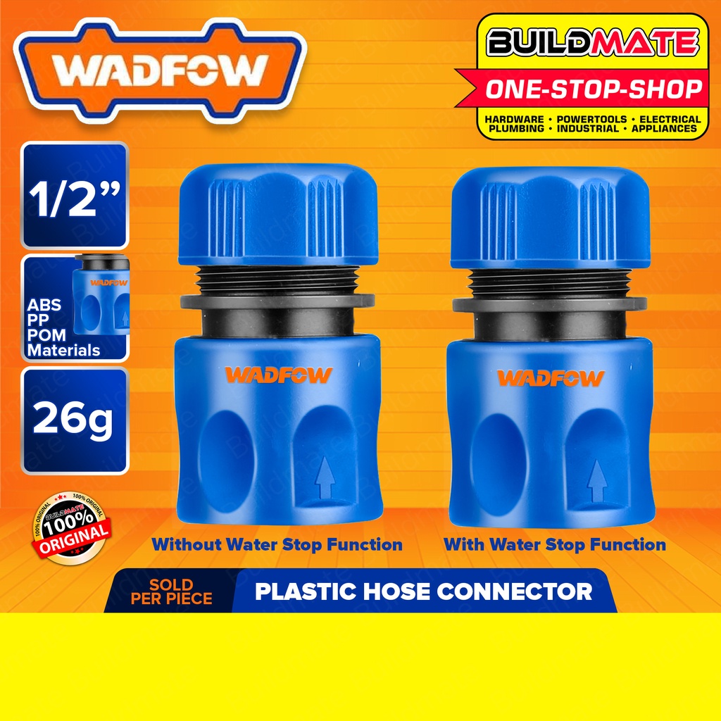 WADFOW Plastic Hose Connector 1/2" Inch With Water Stop Without Water