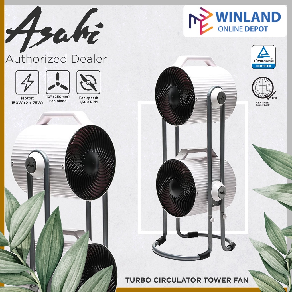 Asahi Original Dual Turbo 10 inches Turbo Circulator Tower Fan
