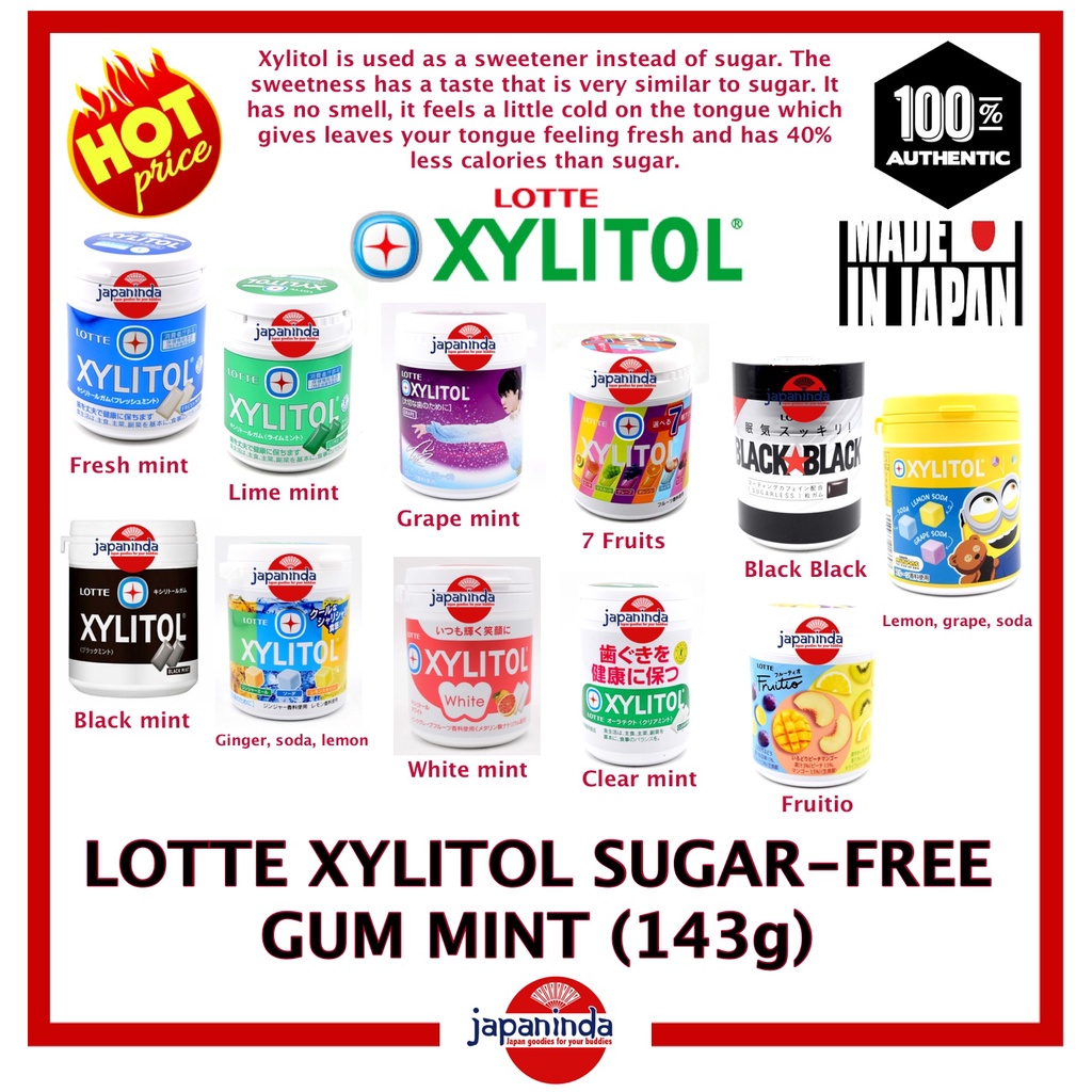 LOTTE Xylitol Sugarfree Gum Mint (143g.) Made in Japan Shopee