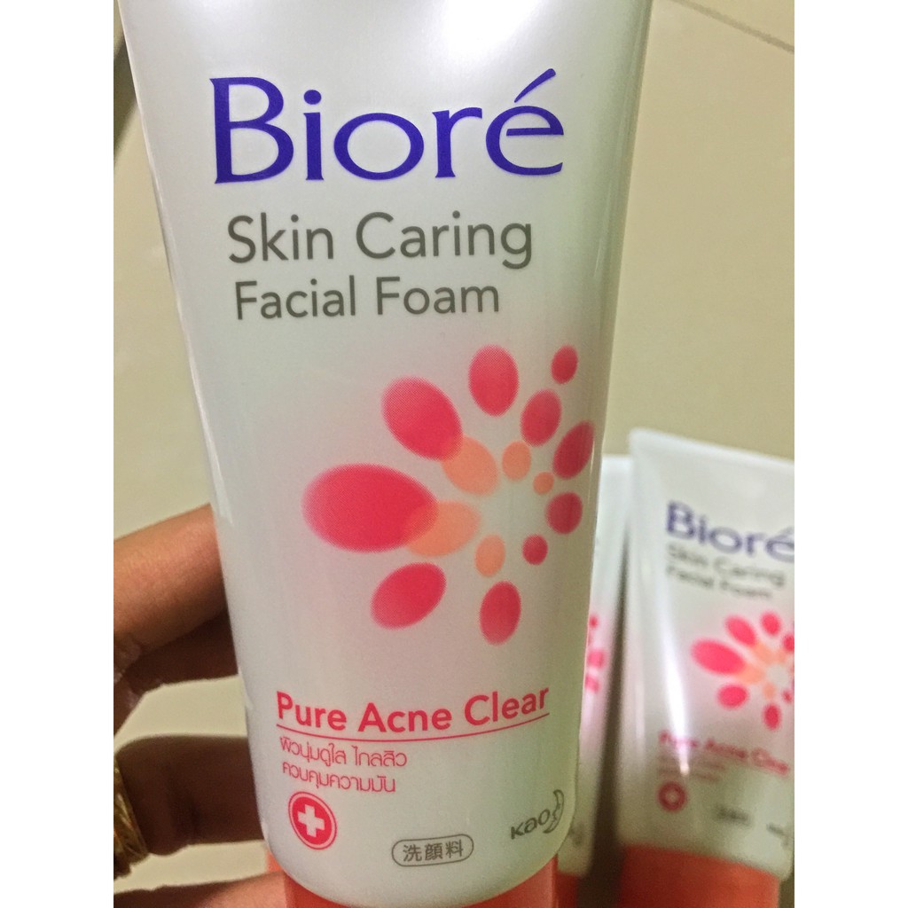 Authentic Biore Skin Caring Facial Foam Pure Acne Clear Face Wash 100g Shopee Philippines
