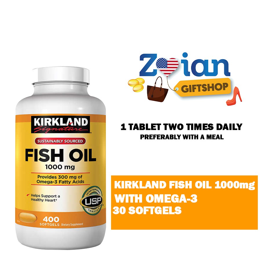 30 Softgels Kirkland Signature Fish Oil 1000 mg Shopee Philippines