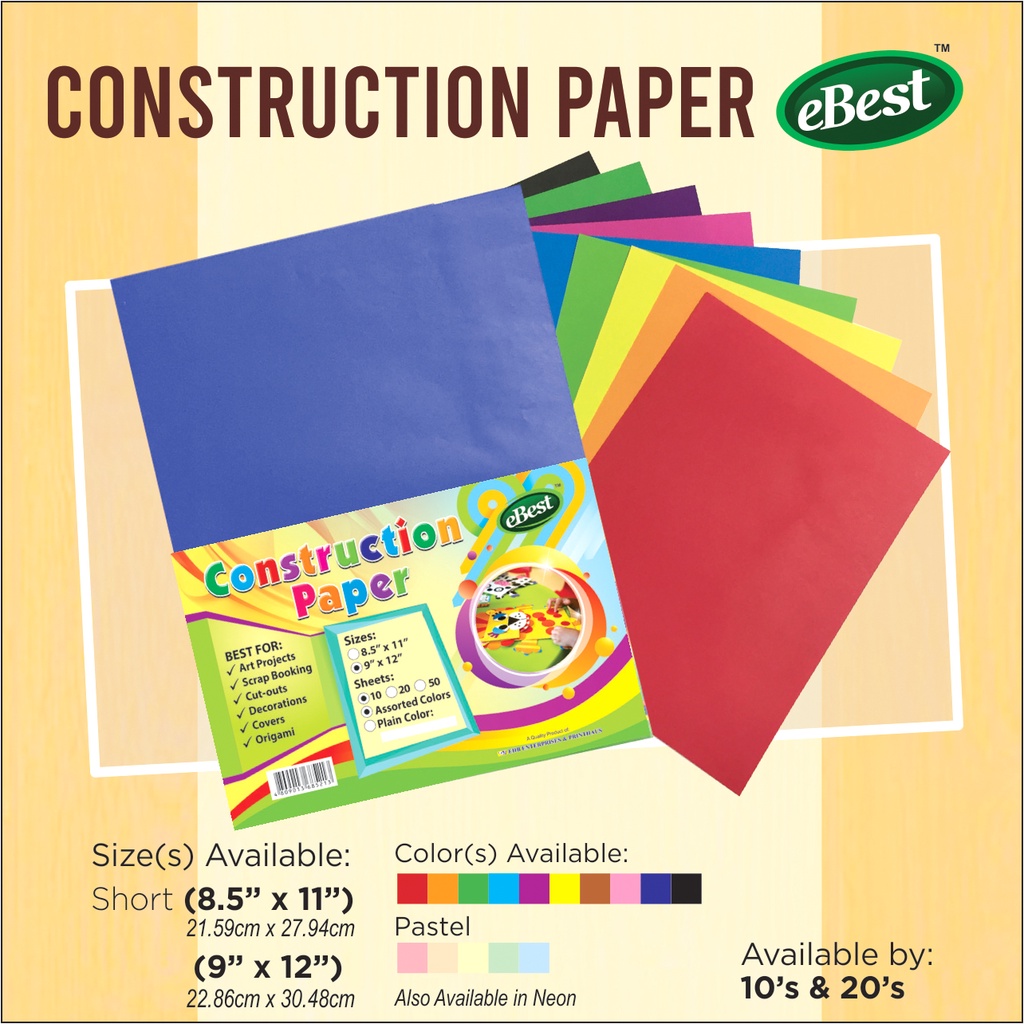 Construction Paper (Arts & Crafts) Shopee Philippines