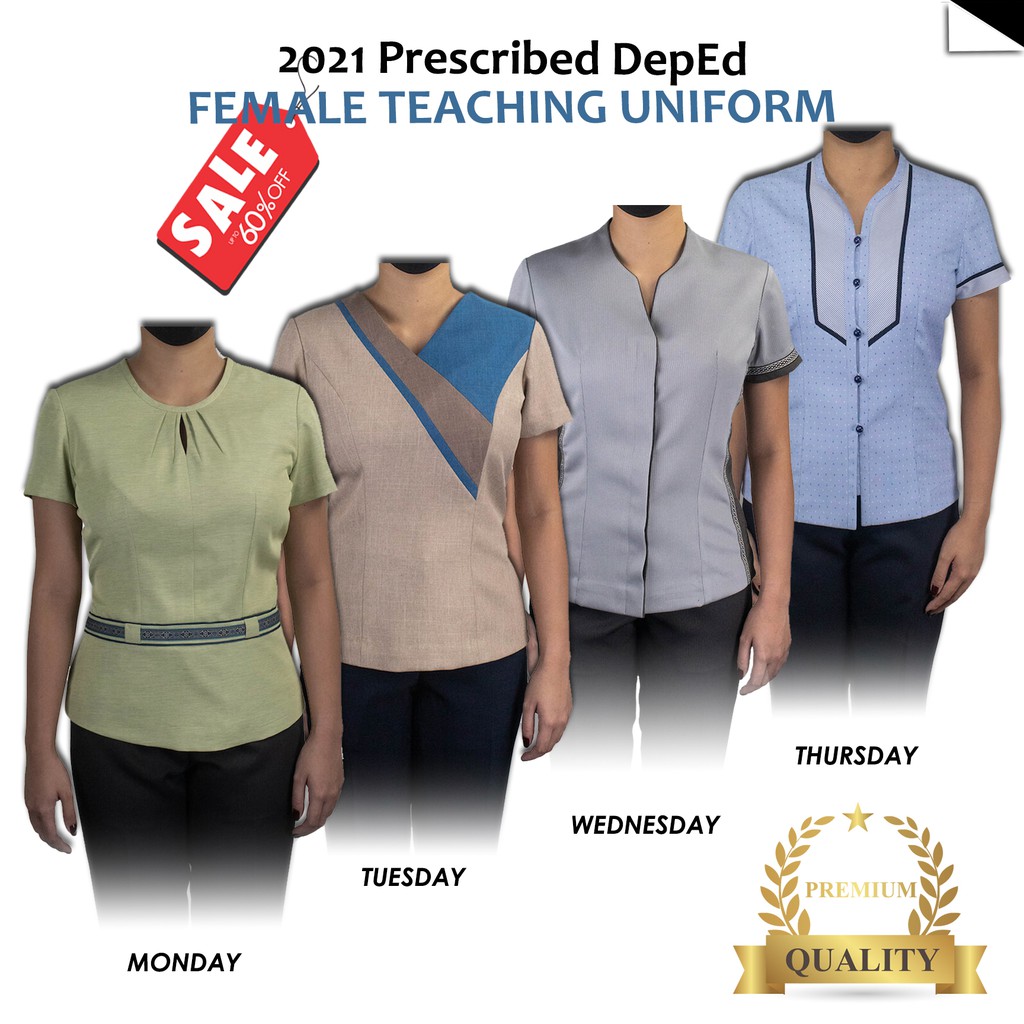 DepEd Official Teacher Uniform for FEMALE Complete Full Set Fabric with