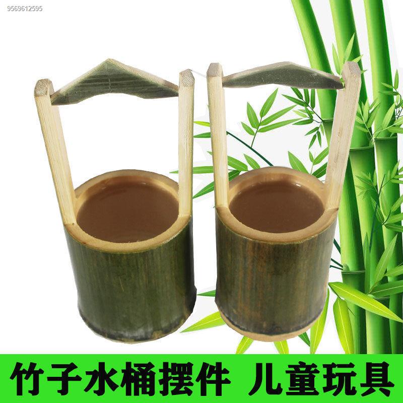 Bamboo bucket toys, children playing in water and sand toys, bamboo