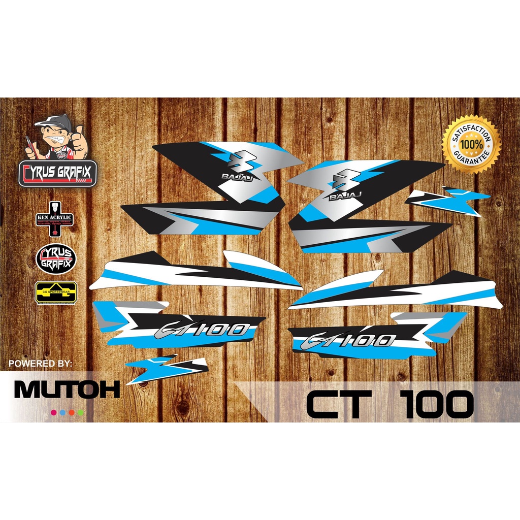 BAJAJ CT 100 STOCK SET GLOSSY DECALS STICKER Shopee Philippines