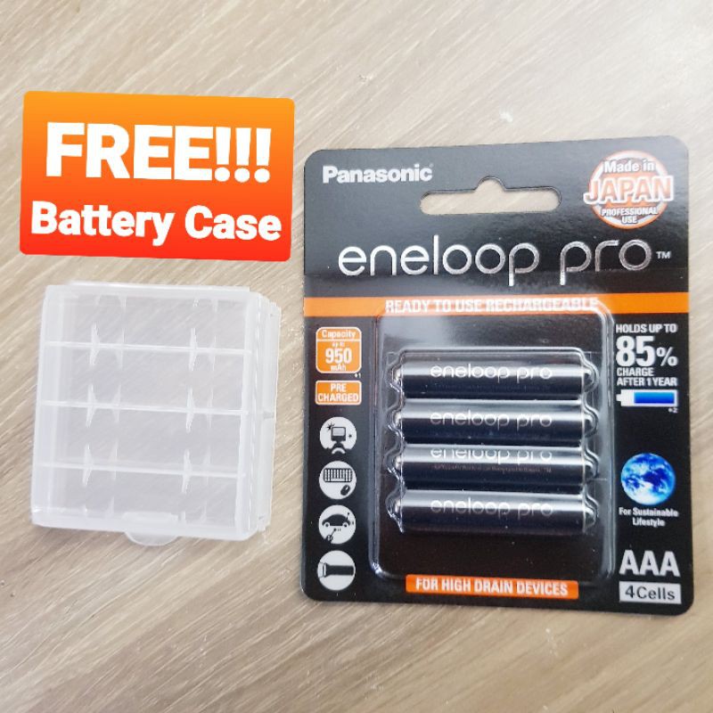 Original Eneloop AAA pro Rechargeable Batteries Free Case Shopee Philippines