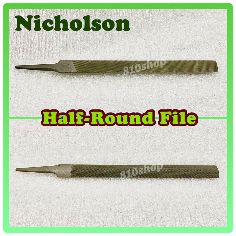 Nicholson Half Round File Kikil Bastard, 2nd cut, Smooth 4”, 6”, 8”, 10