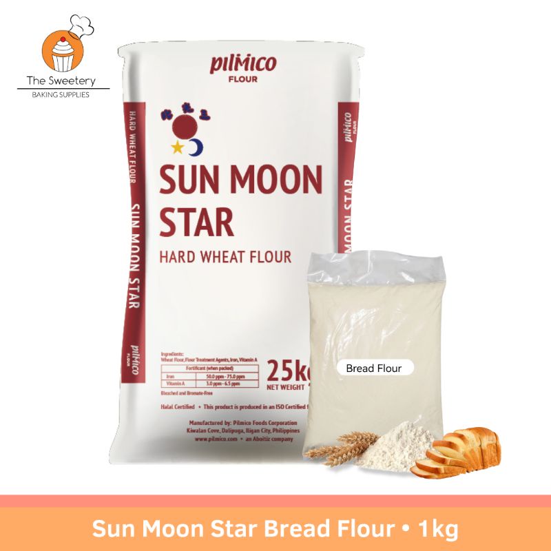Pilmico Sun Moon Star Bread Flour / Hard Wheat Flour 1kg Shopee