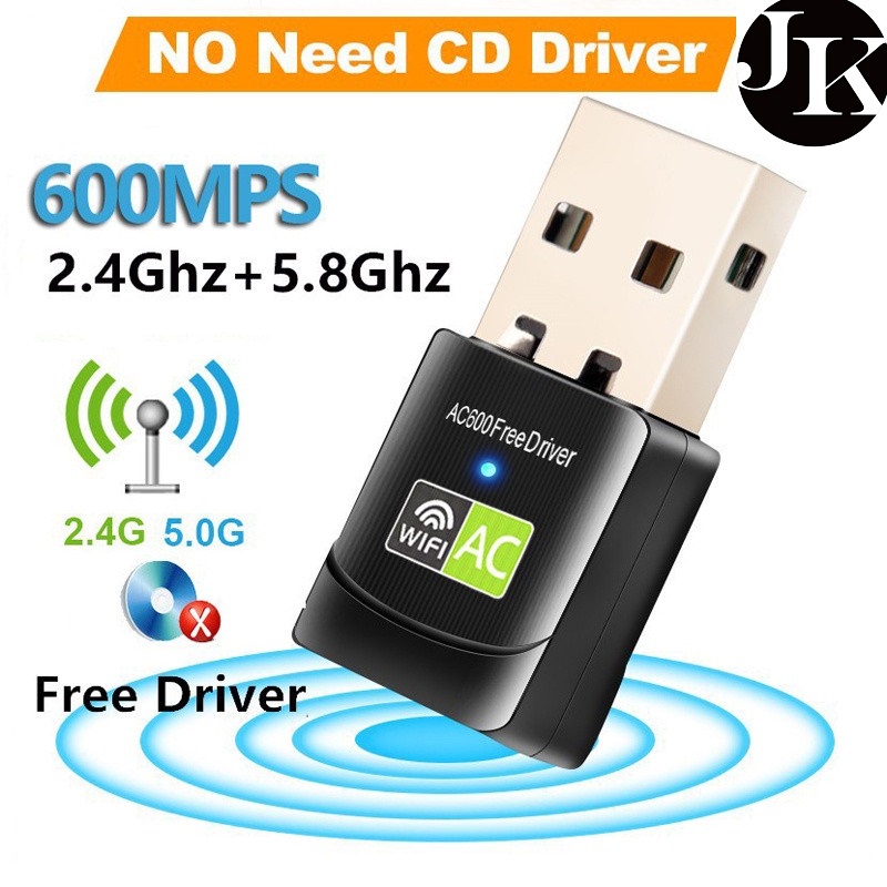 JK MALL 600Mbps USB Wifi Dongle Wireless WiFi 2.4G/5GH for PC laptop