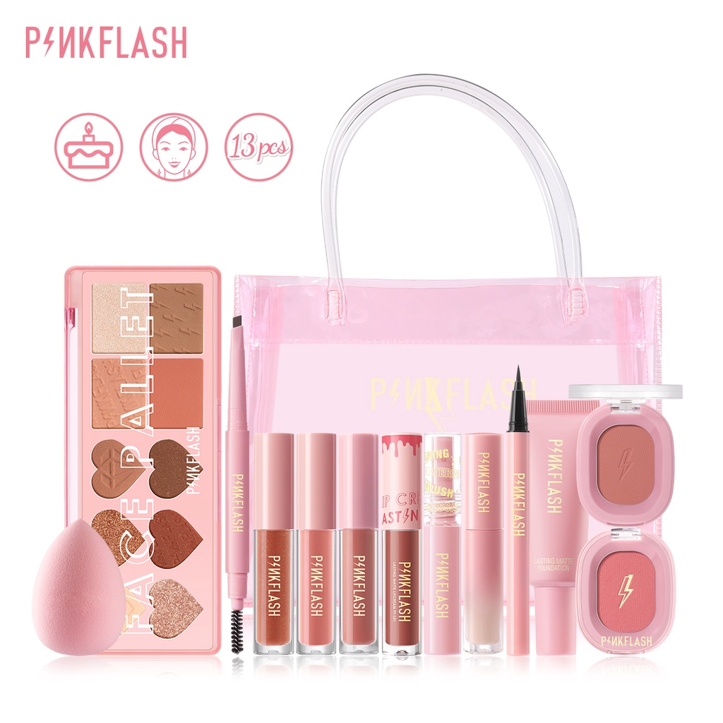 PINKFLASH 14PCS Makeup Set 1 Anniversary Full Face Sets Natural Makeup