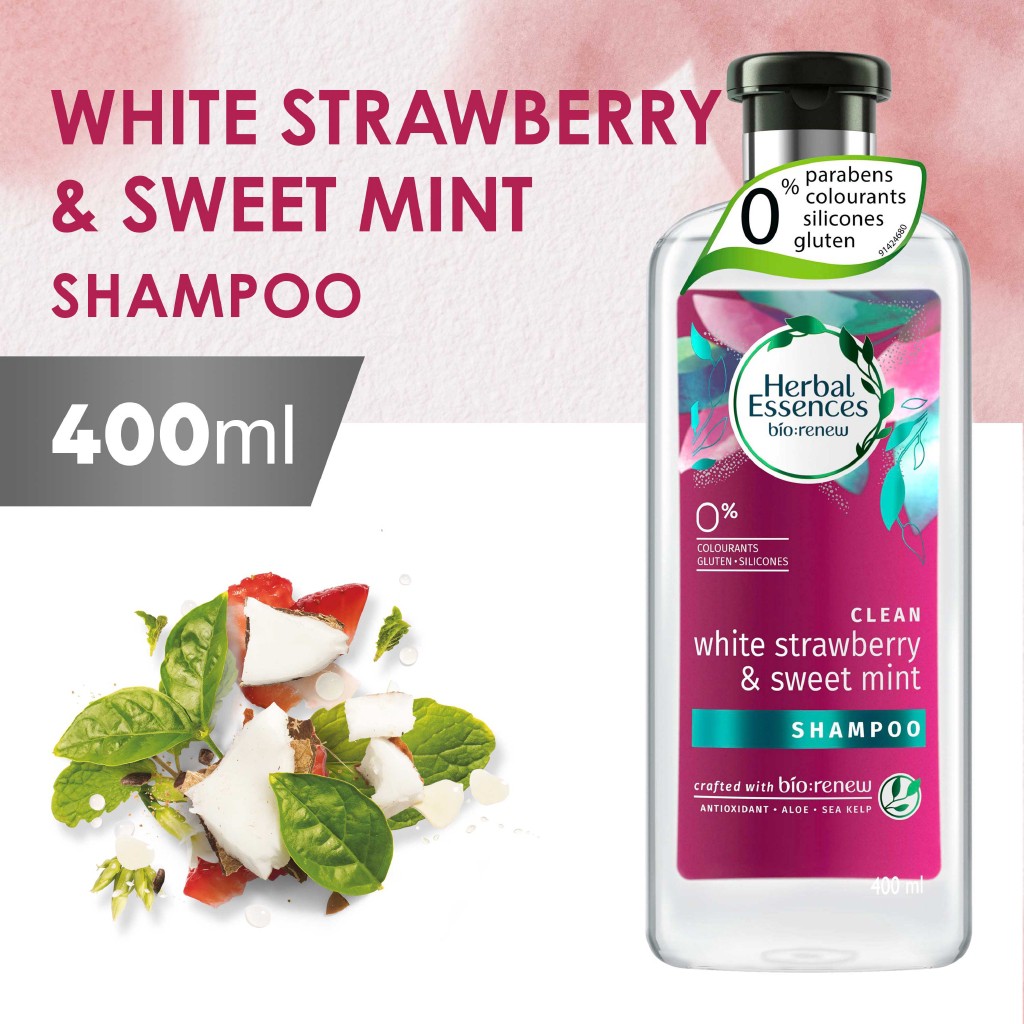 Herbal Essences BioRenew Volumizing Strawberry & Sweet Mint Shampoo (400mL) Shopee Philippines