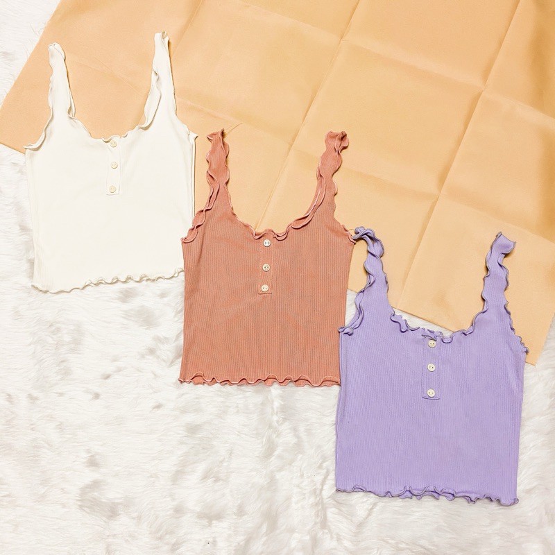 Sleeveless Lettuce Top (Knitted) Shopee Philippines