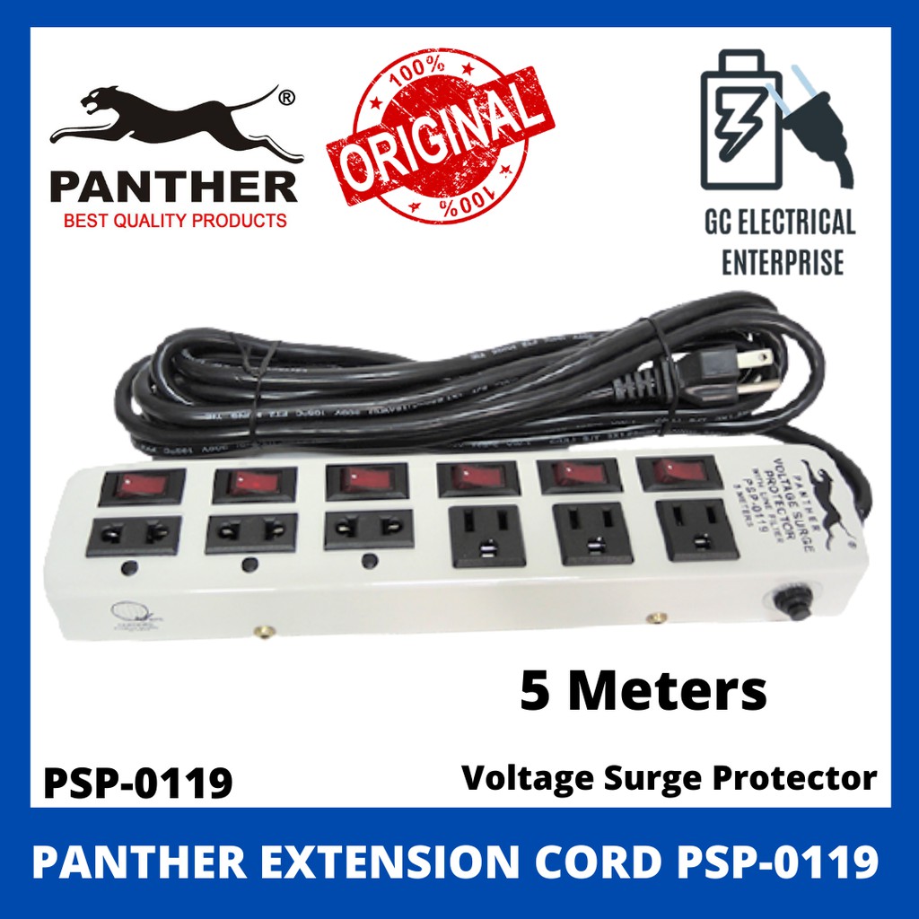Panther Extension Cord Voltage Surge Protector PSP0119 (5 METERS