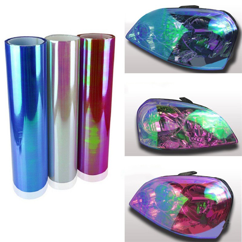 GS 60cmX30cm Reflective Car Light Sticker Headlight Taillight Tint