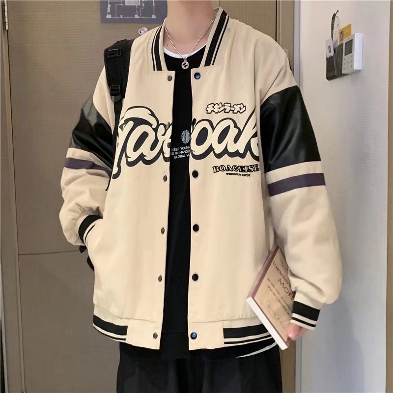 Fashion Varsity Jacket for Men Casual Baseball Jacket Korean University