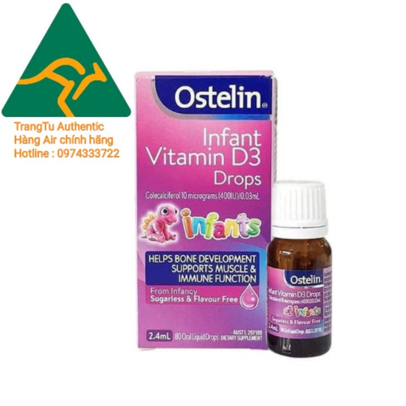 Vitamin D3 For Baby, Ostelin Vitamin D3 Drops 2.4Ml Supplement For
