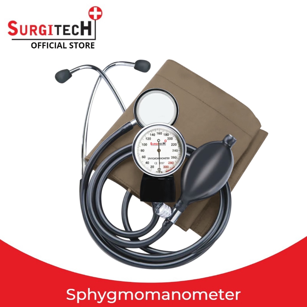 SURGITECH High Quality Manual BP Aneroid Sphygmomanometer with Double