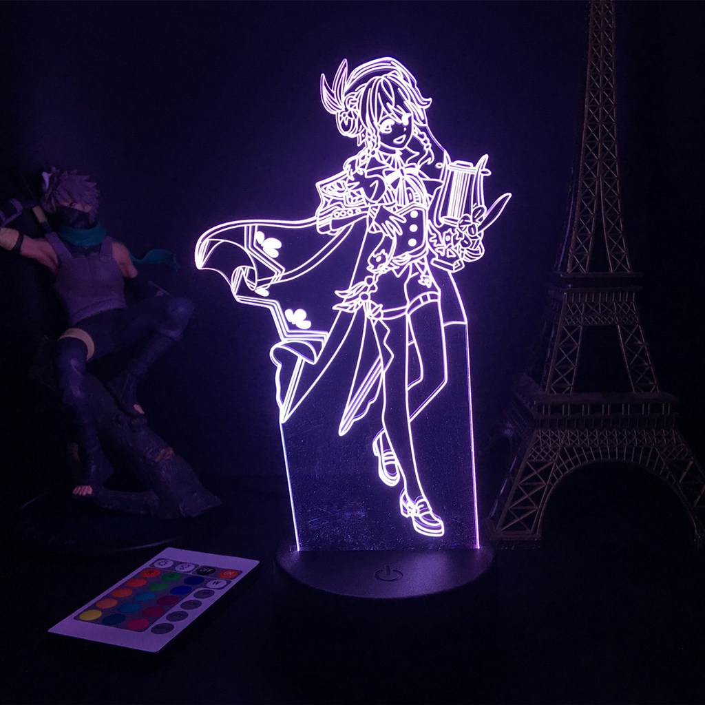 Genshin Impact Night Light 3d Illusion Lamp Hot Game For Bedroom Decor