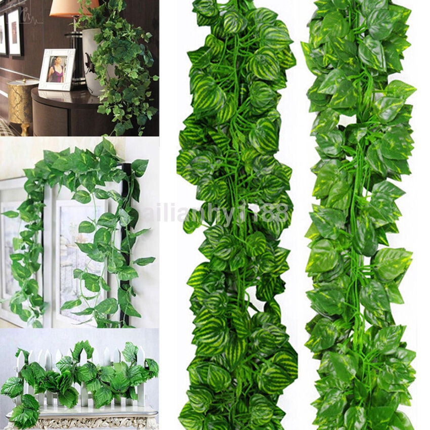 200cm Ivy Leaf Garland Green Plant Plastic Vine Foliage Home Garden