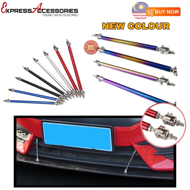 Adjustable Front Bumper Lip Splitter Strut Rod Tie Support Bar Splitter