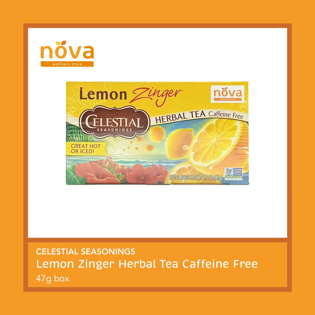 Celestial Seasonings Lemon Zinger Herbal Tea Caffeine Free 47g (box