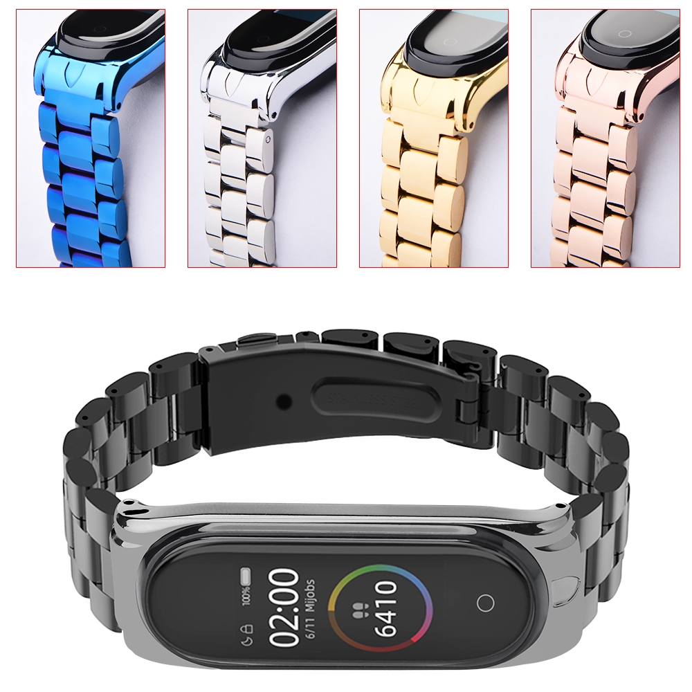 Mi band 4 Stainless Steel Strap for Xiaomi Mi band 3 4 Screwless Metal